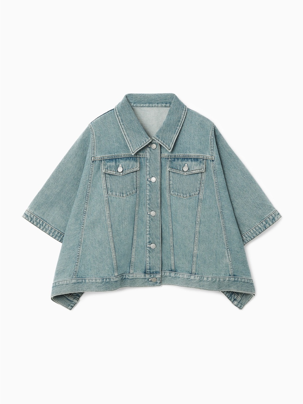 COS Light Blue Denim Poncho